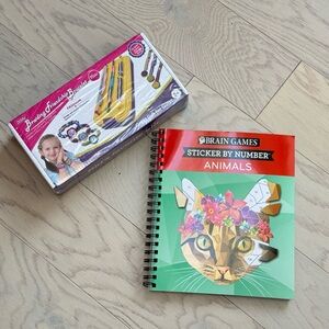 Brain Games Sticker by Number Animals Book New!
